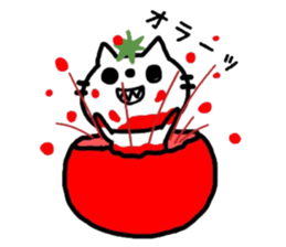 The cat which is covered with tomatoes sticker #12688922