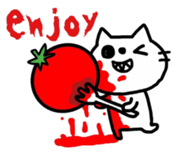 The cat which is covered with tomatoes sticker #12688935