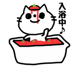 The cat which is covered with tomatoes sticker #12688942