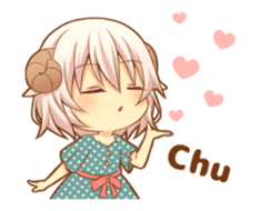 Fluffy sheep girl animated sticker #12690015