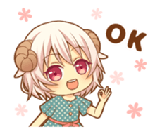 Fluffy sheep girl animated sticker #12690027