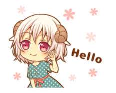 Fluffy sheep girl animated sticker #12690031
