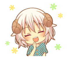Fluffy sheep girl animated sticker #12690036