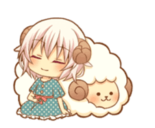 Fluffy sheep girl animated sticker #12690037