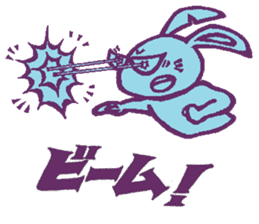 a blue rabbit,a red cat and a yellow dog sticker #12693185