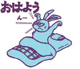 a blue rabbit,a red cat and a yellow dog sticker #12693187