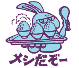 a blue rabbit,a red cat and a yellow dog sticker #12693194