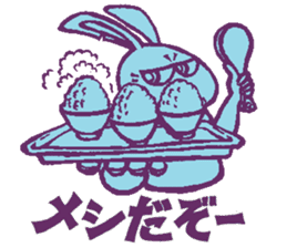 a blue rabbit,a red cat and a yellow dog sticker #12693194