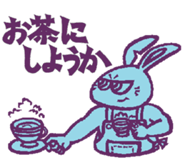 a blue rabbit,a red cat and a yellow dog sticker #12693205