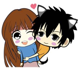 Uma & inu : in love sticker #12697014