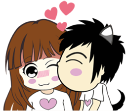 Uma & inu : in love sticker #12697015