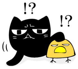 Angry black cat 2 sticker #12699678