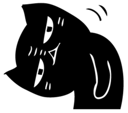 Angry black cat 2 sticker #12699686