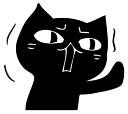 Angry black cat 2 sticker #12699691