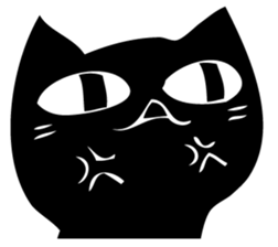 Angry black cat 2 sticker #12699710