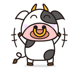 Cow cute animal 3 sticker #12701968