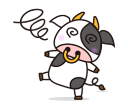 Cow cute animal 3 sticker #12701984