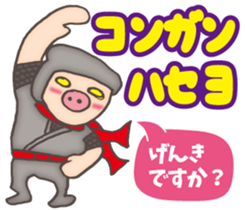 Korean pig Ninja sticker #12706436