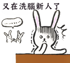 Poor Rabbit Need To Work sticker #12711016