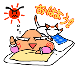 Plump Fukuyoka and cat and tortoise sticker #12715612