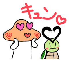 Plump Fukuyoka and cat and tortoise sticker #12715615
