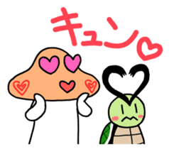 Plump Fukuyoka and cat and tortoise sticker #12715615