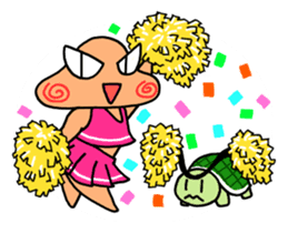 Plump Fukuyoka and cat and tortoise sticker #12715644