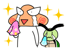 Plump Fukuyoka and cat and tortoise sticker #12715645