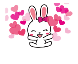 Rabbit retro animation Love version sticker #12717686