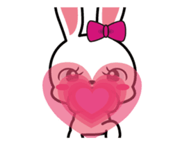 Rabbit retro animation Love version sticker #12717687