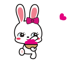 Rabbit retro animation Love version sticker #12717688
