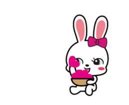 Rabbit retro animation Love version sticker #12717689