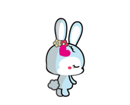 Rabbit retro animation Love version sticker #12717692