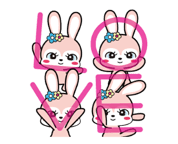 Rabbit retro animation Love version sticker #12717694