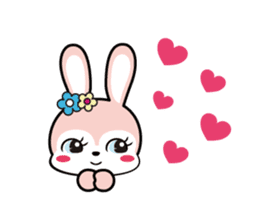 Rabbit retro animation Love version sticker #12717695