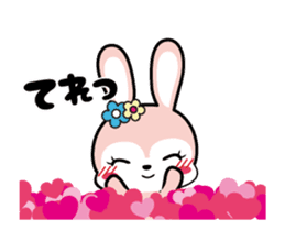 Rabbit retro animation Love version sticker #12717696