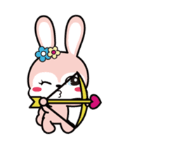 Rabbit retro animation Love version sticker #12717697