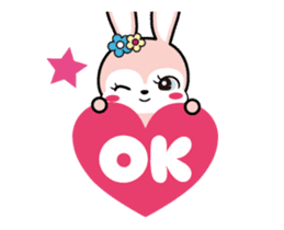 Rabbit retro animation Love version sticker #12717706