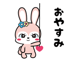Rabbit retro animation Love version sticker #12717708