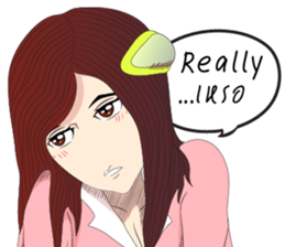 Lady cartoon sticker #12724650