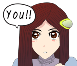 Lady cartoon sticker #12724675