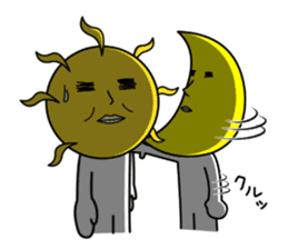 Part-time job of the sun and the moon sticker #12726864