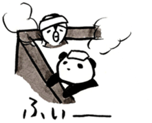 Penguin and Panda in every day sticker #12729632