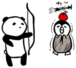 Penguin and Panda in every day sticker #12729636