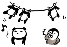 Penguin and Panda in every day sticker #12729637