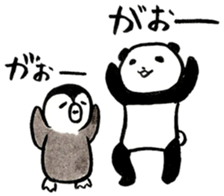 Penguin and Panda in every day sticker #12729641