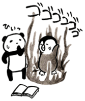 Penguin and Panda in every day sticker #12729648