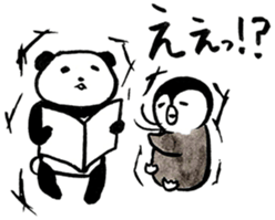 Penguin and Panda in every day sticker #12729649