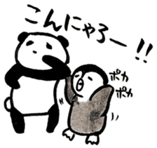 Penguin and Panda in every day sticker #12729656