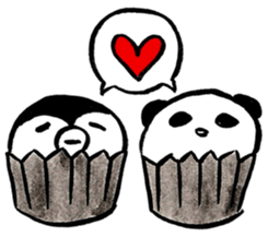 Penguin and Panda in every day sticker #12729661